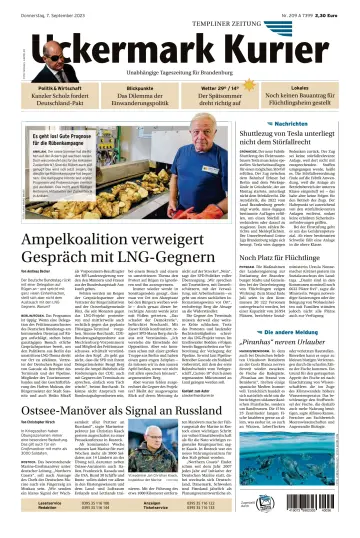 Uckermark Kurier Templiner Zeitung - 07 九月 2023