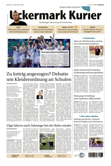 Uckermark Kurier Templiner Zeitung - 11 Sept. 2023