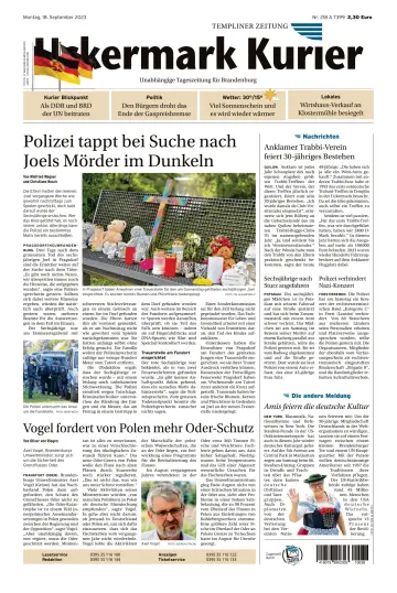Uckermark Kurier Templiner Zeitung - 18 Sept. 2023