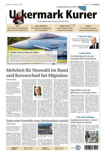 Uckermark Kurier Templiner Zeitung - 11 Oct 2023