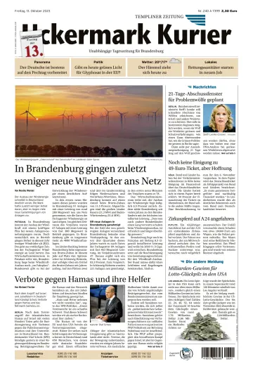 Uckermark Kurier Templiner Zeitung - 13 Oct 2023