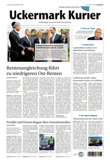 Uckermark Kurier Templiner Zeitung - 10 十一月 2023