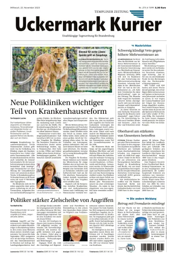 Uckermark Kurier Templiner Zeitung - 22 Nov. 2023