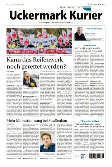 Uckermark Kurier Templiner Zeitung - 24 Nov. 2023