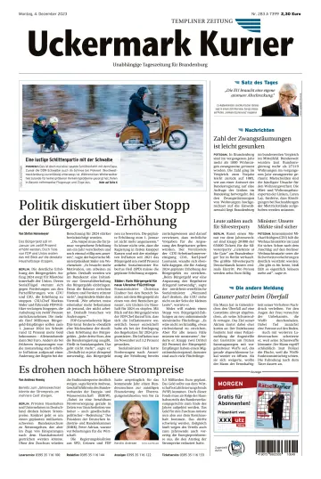 Uckermark Kurier Templiner Zeitung - 4 Dec 2023