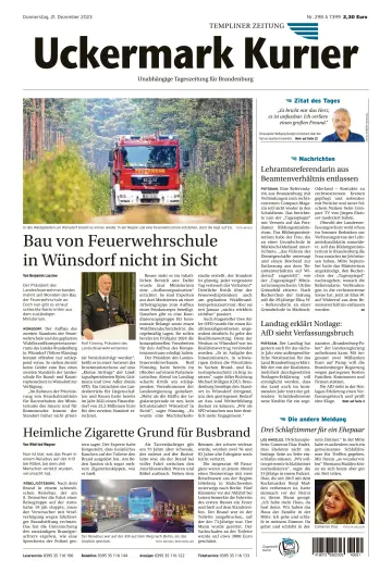 Uckermark Kurier Templiner Zeitung - 21 Dec 2023