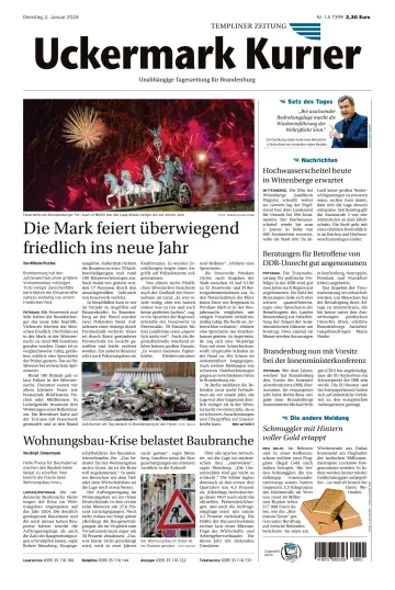 Uckermark Kurier Templiner Zeitung - 02 Jan. 2024