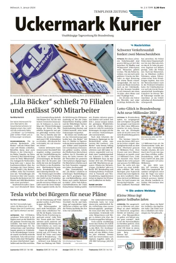 Uckermark Kurier Templiner Zeitung - 3 Jan 2024