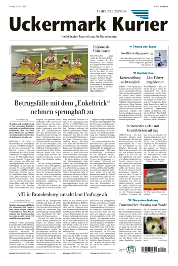 Uckermark Kurier Templiner Zeitung - 05 Apr. 2024