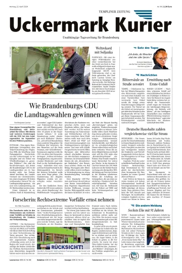 Uckermark Kurier Templiner Zeitung - 22 Nis 2024