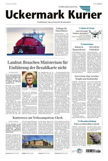 Uckermark Kurier Templiner Zeitung - 26 四月 2024