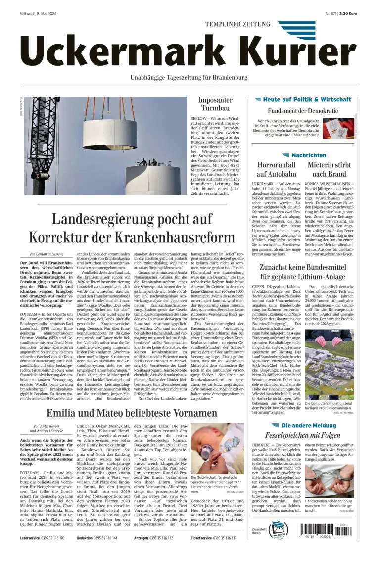 Uckermark Kurier Templiner Zeitung