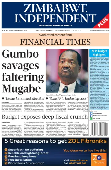 The Zimbabwe Independent - 28 Nov 2014