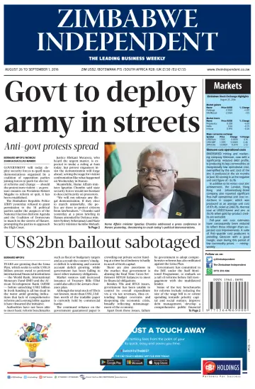The Zimbabwe Independent - 26 Aug 2016