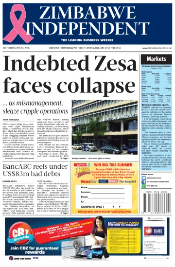 The Zimbabwe Independent - 14 Oct 2016
