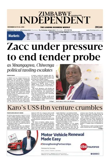 The Zimbabwe Independent - 20 Nov 2020