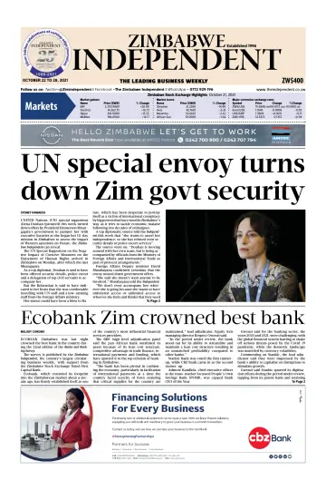 The Zimbabwe Independent - 22 Oct 2021