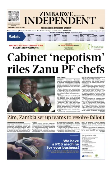 The Zimbabwe Independent - 15 Sep 2023