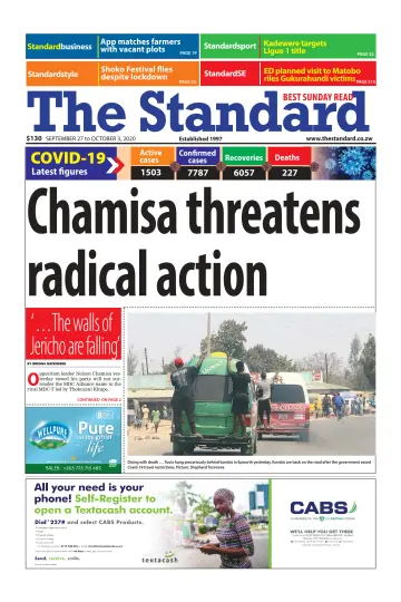 The Standard (Zimbabwe) - 27 Sep 2020