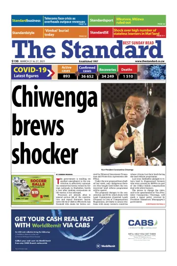 The Standard (Zimbabwe) - 21 Mar 2021