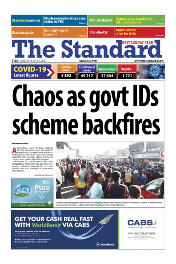 The Standard (Zimbabwe) - 27 Jun 2021