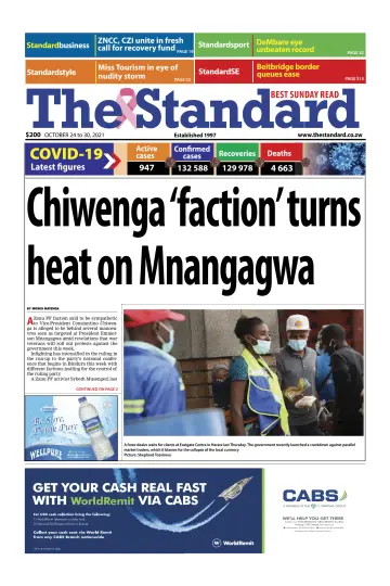 The Standard (Zimbabwe) - 24 Oct 2021