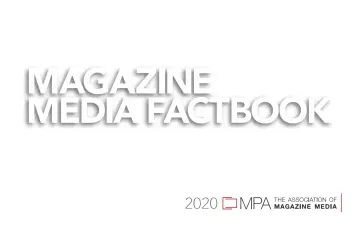 Magazine Media Fact Book 2020 - 29 giu 2020