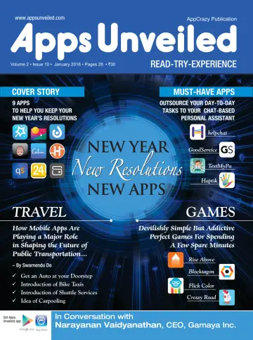 Apps Unveiled - 1 Jan 2016