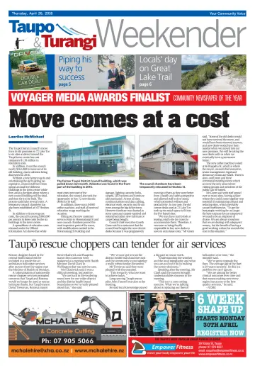 Taupo & Turangi Herald - 26 Apr 2018