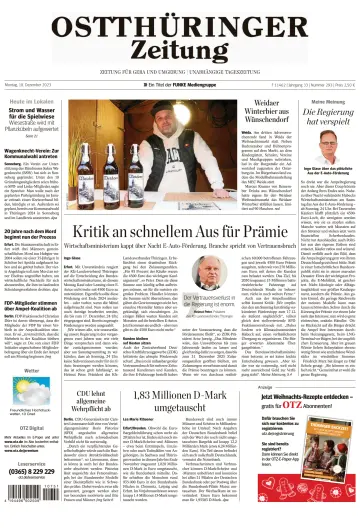 Ostthüringer Zeitung (Gera) - 18 Dec 2023