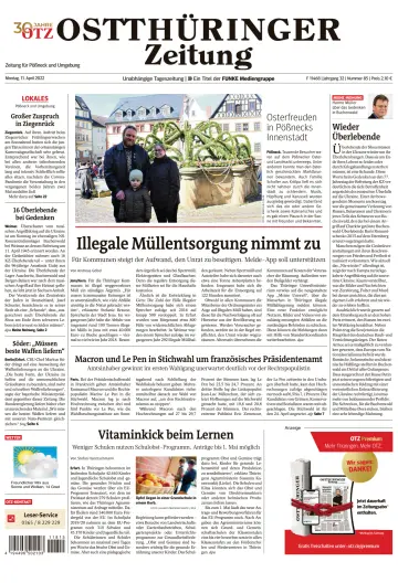 Ostthüringer Zeitung (Pößneck) - 11 Apr 2022