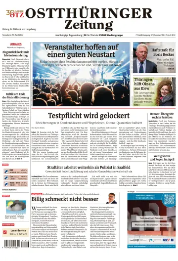 Ostthüringer Zeitung (Pößneck) - 30 Apr 2022