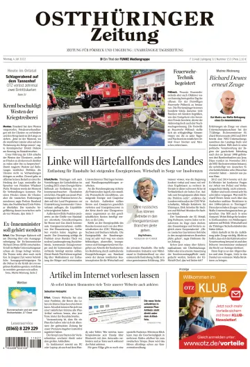 Ostthüringer Zeitung (Pößneck) - 4 Jul 2022