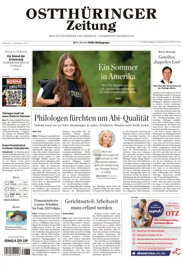 Ostthüringer Zeitung (Pößneck) - 14 Sep 2022