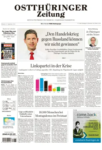 Ostthüringer Zeitung (Pößneck) - 21 Sep 2022