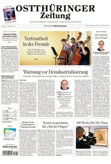 Ostthüringer Zeitung (Pößneck) - 23 Sep 2022