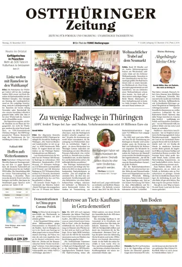 Ostthüringer Zeitung (Pößneck) - 28 Nov 2022