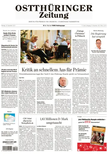 Ostthüringer Zeitung (Pößneck) - 18 Dec 2023