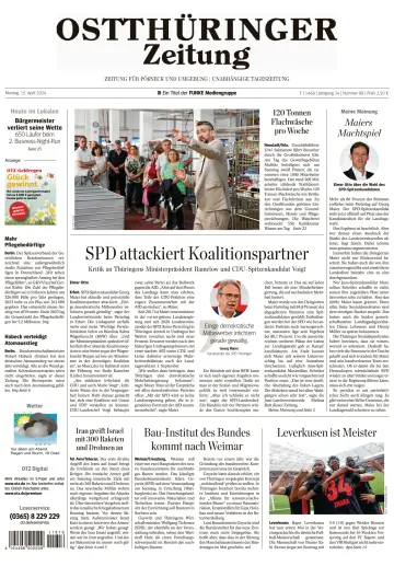 Ostthüringer Zeitung (Pößneck) - 15 abril 2024