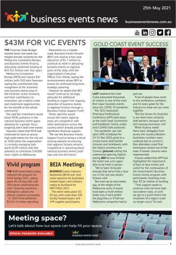 Business Events News - 25 mai 2021