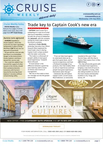 Cruise Weekly - 13 sept. 2023
