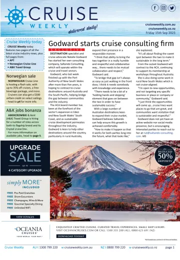 Cruise Weekly - 15 sept. 2023