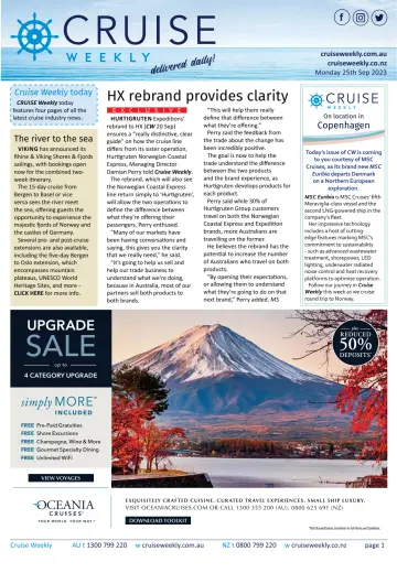 Cruise Weekly - 25 sept. 2023