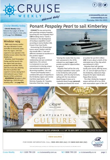 Cruise Weekly - 26 Oct 2023