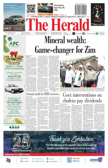 The Herald (Zimbabwe) - 11 四月 2024