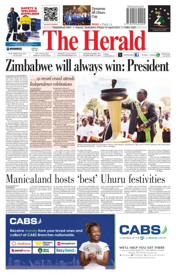 The Herald (Zimbabwe) - 19 4月 2024