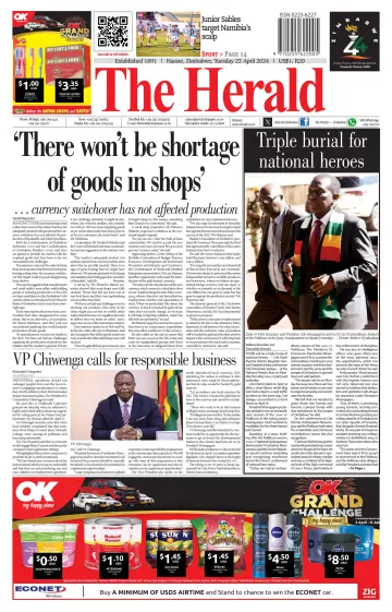 The Herald (Zimbabwe) - 23 四月 2024