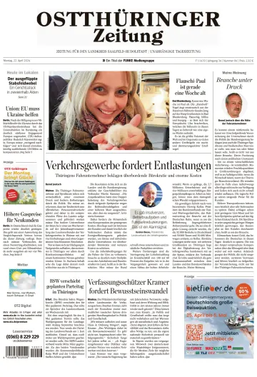 Ostthüringer Zeitung (Rudolstadt) - 22 Nis 2024