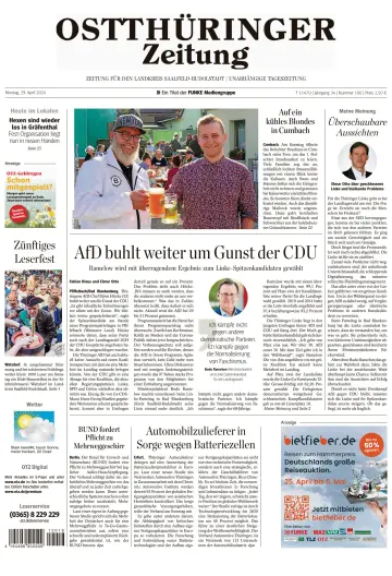 Ostthüringer Zeitung (Saalfeld) - 29 Apr. 2024