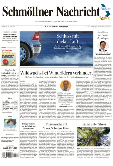 Ostthüringer Zeitung (Schmölln) - 25 四月 2024